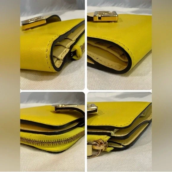 Fendi Yellow Wallet with Gold Logo - Picture 15 of 16
